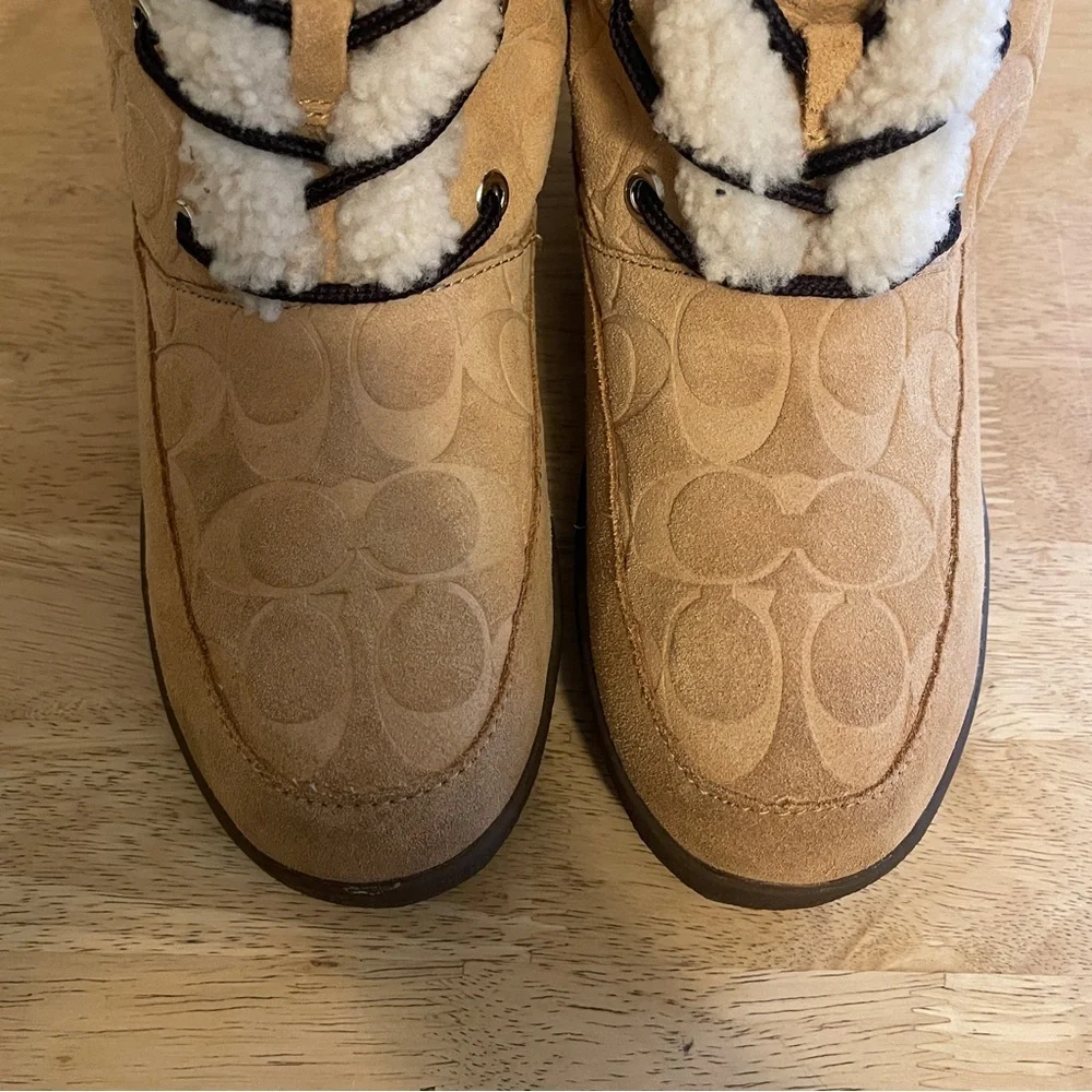 Coach Shearling Tuesday Suede Boots Size 7